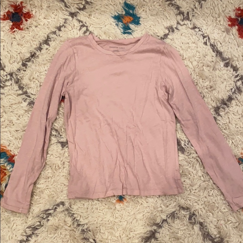 American Eagle Pink Long Sleeve Shirt